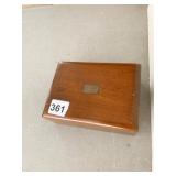 WALNUT JEWELRY BOX WITH DIVIDED COMPARTMENT