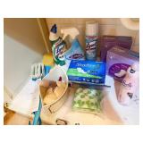 SOAPS, SHOWER BRUSHES, ALWAYS PADS, LYSOL ETC.