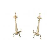 BRASS FIREPLACE ANDIRONS