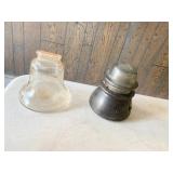 GLASS LIBERTY BELL AND AN INSULATOR