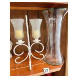 CANDLE HOLDERS AND VASE