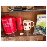 COOKIE TIN, THERMOS, MUG, LIGHTS