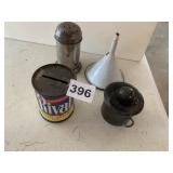 FUNNEL, RIVAL DOG FOOD BANK SALTSHAKER ETC.