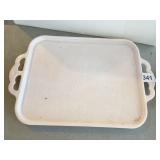 PINK MILK GLASS SERVING TRAY