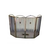 ARCHED BRASS FIREPLACE SCREEN