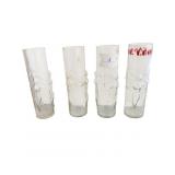 VINTAGE MOLDED DRINKING GLASSES WITH A WOMAN