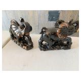 MID CENTURY MODERN GLAZED PAIR OF MATCHING