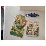 VINTAGE GREETING CARDS AND ALLIGATOR TOY