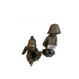 PEWTER ICE SKATER, RAIN GEAR FIGURINES