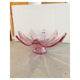 MID CENTURY MODERN EXQUISITE PINK COMPOTE BOWL