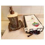 GUEST TOWEL HOLDER, SOAP AND TRAY