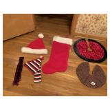 MINI CHRISTMAS TREE SKIRTS, JUMBO STOCKING, DOLL