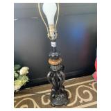 COMPOSITION LAMP BLACK AND BROWN NO SHADE