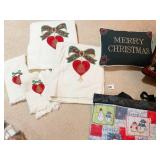 HOLIDAY PILLOWS, TOWELS ETC.