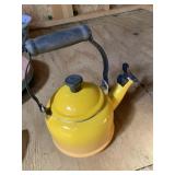 LE CREUSET TEAPOT, SOME DAMAGE TO BOTTOM AS SHOWN