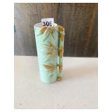 UCAGCOCHINA HAND PAINTED TURQUOISE AND GOLD VASE