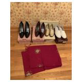 BEADED PASHMINA, 4 PAIRS OF LADIES SHOES SZ 7.5-8