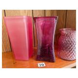 COLORED GLASS VASE