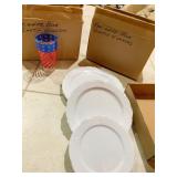 RED, WHITE & BLUE PLASTIC GLASSES, PLASTIC
