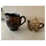 ANTIQUE TEAPOTS DAMAGE ON ONE