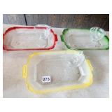 THREE UNIQUE SERVING PLATES WITH CUPS