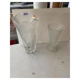 LEAD CRYSTAL VASE AND OTHER PRESSED GLASS VASE