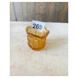 ORANGE GLASS TOOTHPICK HOLDER