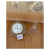 ANNA HUTTE BLEIKRISTALL GERMANY DESK CLOCK AND