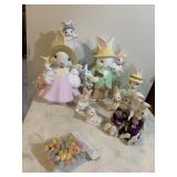 EASTER BUNNY CERAMIC FIGURINES, ETC.