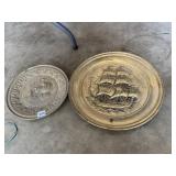 2 BRASS SHIP WALL HANGERS