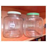 2 GLASS JARS W/ SCREW LIDS
