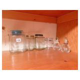 GLASS BOTTLES, GLASS JARS, GLASS PITCHER