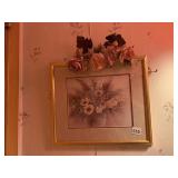 LENA LUE SIGNED FRAMED AND MATTED STILL LIFE AND