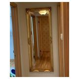 GOLD TONE BEVELED EDGE FULL LENGTH MIRROR, 25X65