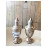 TWO STERLING WEIGHTED SALT AND PEPPER SHAKERS