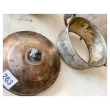 SILVER PLATE CHAFING DISH WITH LID