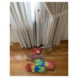 STATIC BROOM, SMALL CORN BROOM, DUSTERS, RUG RAKE