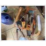 AX, BRANCH SAW, PRUNERS, PLASTIC WATERING CAN