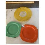 THREE VIBRANT COLORED PLATES