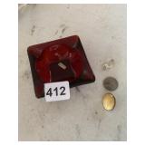 RUBY GLASS ASHTRAY ETCETERA