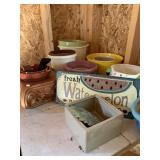 WATERMELON SIGN, PLANTERS, ETC.