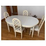 FAUX BAMBOO CHIPPENDALE DINING SET WITH 6 CHAIRS,