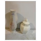 ROYAL DOULTON COVERED JAR, BUD VASE