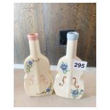 HAND DECORATED CALIFORNIA FIGURINE BLUE AND PINK