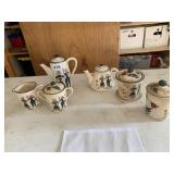 ANTIQUE TEAPOT CREAMER SUGAR ETCETERA