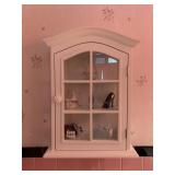 WHITE HANGING DISPLAY CABINET, 15X6X21