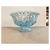 RUFFLED EDGE BLUE DISH JUST NEEDS A GOOD CLEANING