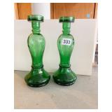 UNIQUE GREEN CANDLE HOLDERS