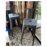 2 METAL HIGH BAR STOOLS