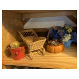 SLEIGH, PUMPKIN BASKET, ARTIFICIAL FLOWERS